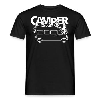 Caravane caravane caravane sort camper bus - T-shirt homme - noir - Devant - AI Model Male 178 light (178cm)