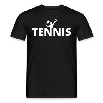 tennis / tennis / tennis players / tennis games - Men's T-Shirt - black - Front - AI Model Male 178 light (178cm)