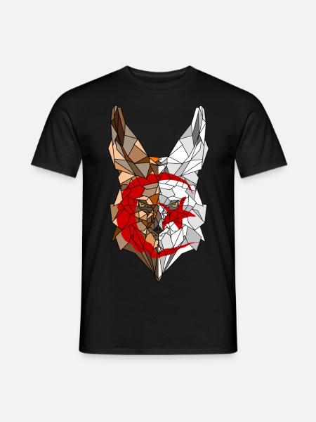 Fennec et drapeau de l'Algérie en polysphère 2 - T-shirt homme - noir