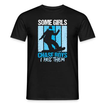 Lustiges Snowboarder Snowboarding Girl - Männer T-Shirt - Schwarz - Vorne - AI Model Male 178 light (178cm)