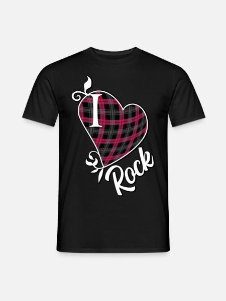 Ich liebe Rock - Männer T-Shirt - Schwarz