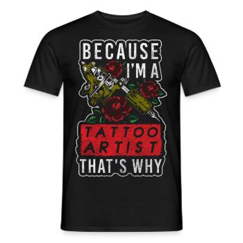 Tatouage Tatouage Encre Art - T-shirt homme - noir - Devant - AI Model Male 178 light (178cm)