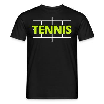 tennis / tennis / tennis player / tennis game - Men's T-Shirt - black - Front - AI Model Male 178 light (178cm)