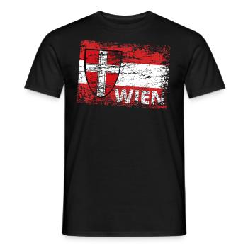 WIEN Vienna / Österreich / Wiener / Wien ist ... - Männer T-Shirt - Schwarz - Vorne - AI Model Male 178 light (178cm)