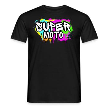 Supermoto / Supermotard / Supermoto Wheelie Biker - Men's T-Shirt - black - Front - AI Model Male 178 light (178cm)