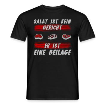 Salat Gericht Beilage I Anti Vegan Fleischfresser - Männer T-Shirt - Schwarz - Vorne - AI Model Male 178 light (178cm)