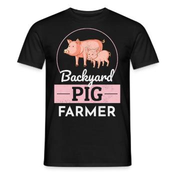 Backyard Pig Farmer Animal Farming Farm Funny - Men's T-Shirt - black - Front - AI Model Male 178 light (178cm)