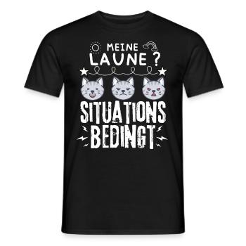 miese Laune Choleriker und Katzen - Männer T-Shirt - Schwarz - Vorne - AI Model Male 178 light (178cm)