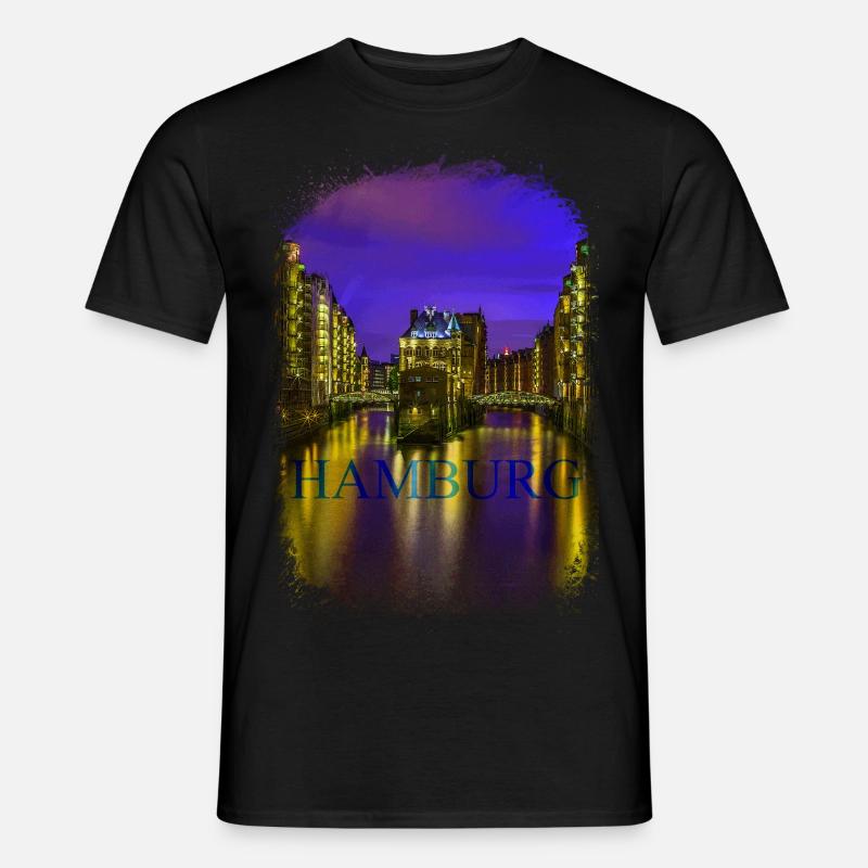 Hamburger Hafen - Männer T-Shirt - Schwarz