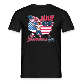4. Juli Amerikanische Kartenflagge Für Den 4. Juli - Männer T-Shirt - Schwarz - Vorne - AI Model Male 178 light (178cm)