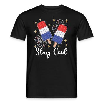 Américain 4 juillet Restez cool pour - T-shirt homme - noir - Devant - AI Model Male 178 light (178cm)