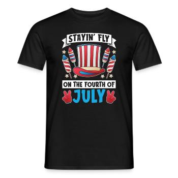 American July 4 Patriotic - Men's T-Shirt - black - Front - AI Model Male 178 light (178cm)