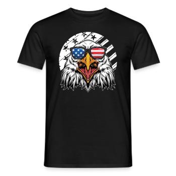 American July 4 Patriotic Eagle - Men's T-Shirt - black - Front - AI Model Male 178 light (178cm)