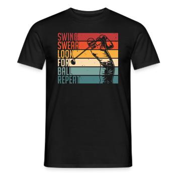 Swing Swear Recherchez la répétition de balle pour les golfeurs - T-shirt homme - noir - Devant - AI Model Male 178 light (178cm)