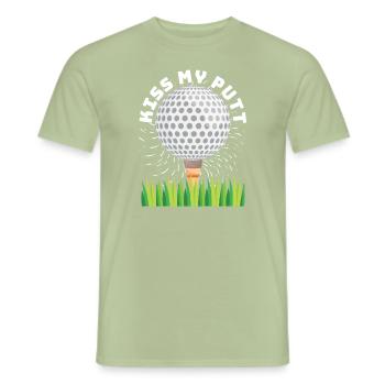 Kiss My Putt Für Golfer - Männer T-Shirt - Sage - Vorne - AI Model Male 178 light (178cm)