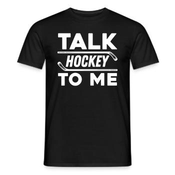 Talk hockey with me for hockey players and - Men's T-Shirt - black - Front - AI Model Male 178 light (178cm)