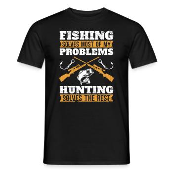 Angeln Löst Die Meisten Meiner Probleme Für - Männer T-Shirt - Schwarz - Vorne - AI Model Male 178 light (178cm)