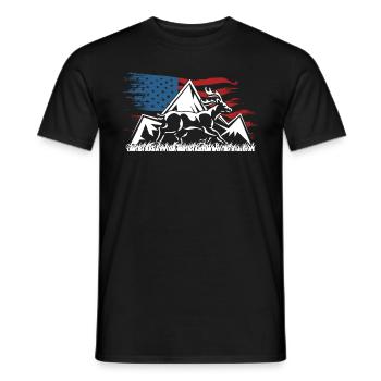 Chasse patriotique au cerf pour les chasseurs de cerfs - T-shirt homme - noir - Devant - AI Model Male 178 light (178cm)