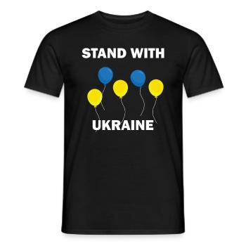 Stand with Ukraine - Männer T-Shirt - Schwarz - Vorne - AI Model Male 178 light (178cm)