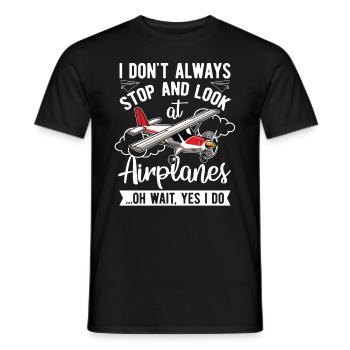 Ich Halte Nicht Immer An Und Schaue Pilot - Männer T-Shirt - Schwarz - Vorne - AI Model Male 178 light (178cm)