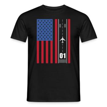 Patriotisches Flugzeug American Pilot Airplane - Männer T-Shirt - Schwarz - Vorne - AI Model Male 178 light (178cm)
