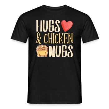 Hugs & Chicken Nugs Nugget Lover Chicken - Men's T-Shirt - black - Front - AI Model Male 178 light (178cm)