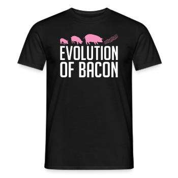 Evolution of Bacon Breakfast Bacon Lover Meat - Men's T-Shirt - black - Front - AI Model Male 178 light (178cm)