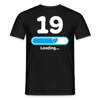 Faisceau de chargement du 19e anniversaire - T-shirt homme - noir - Devant - AI Model Male 178 light (178cm)