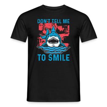 Ne me dites pas de sourire pour les amoureux des requins - T-shirt homme - noir - Devant - AI Model Male 178 light (178cm)