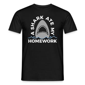 Un requin a mes devoirs pour les amoureux des requins - T-shirt homme - noir - Devant - AI Model Male 178 light (178cm)