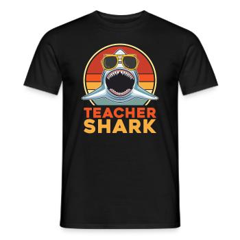 Enseignant requin pour les amoureux des requins et les enseignants - T-shirt homme - noir - Devant - AI Model Male 178 light (178cm)