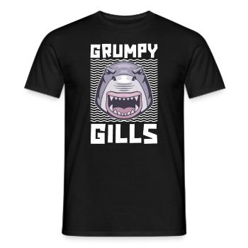 Grumpy Gills Für Hailiebhaber Und Meeresbiologen - Männer T-Shirt - Schwarz - Vorne - AI Model Male 178 light (178cm)
