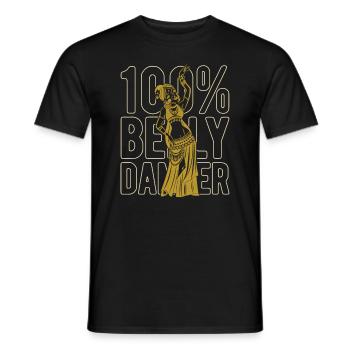 100% Belly Dancer For Belly Dancer - Men's T-Shirt - black - Front - AI Model Male 178 light (178cm)