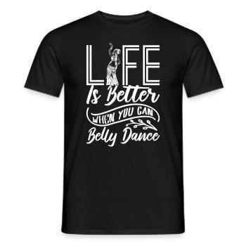 Life is better if you work for the belly - Men's T-Shirt - black - Front - AI Model Male 178 light (178cm)