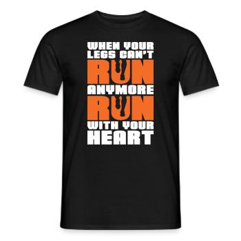 Courez le cross-country avec votre cœur - T-shirt homme - noir - Devant - AI Model Male 178 light (178cm)