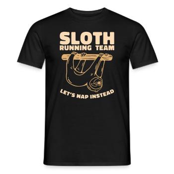 Sloth Running Team Let Us Enter Instead - Men's T-Shirt - black - Front - AI Model Male 178 light (178cm)
