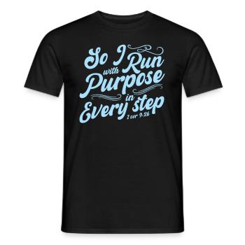 Courir avec un but Aimer la course de fond - T-shirt homme - noir - Devant - AI Model Male 178 light (178cm)