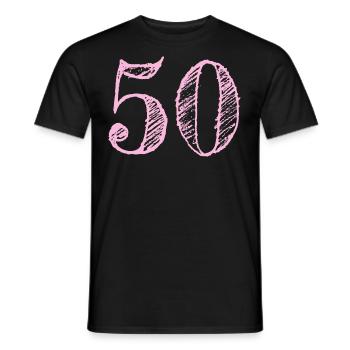50 ans Numéro 50 anniversaire - T-shirt homme - noir - Devant - AI Model Male 178 light (178cm)