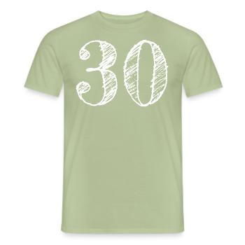 30 ans 30e anniversaire - T-shirt homme - vert sauge - Devant - AI Model Male 178 light (178cm)