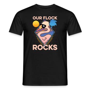 Unser Flock Rocks - Männer T-Shirt - Schwarz - Vorne - AI Model Male 178 light (178cm)