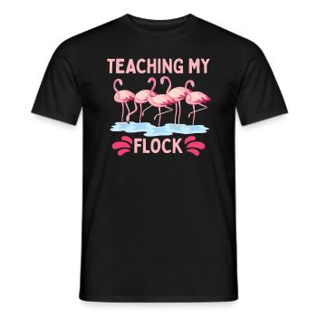 Let Us Flamingle Flamingo Lover Bird Lover - Men's T-Shirt - black - Front - AI Model Male 178 light (178cm)