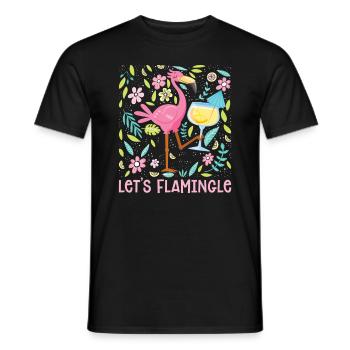 Let Us Flamingle Flamingo Lover Bird Lover - Men's T-Shirt - black - Front - AI Model Male 178 light (178cm)