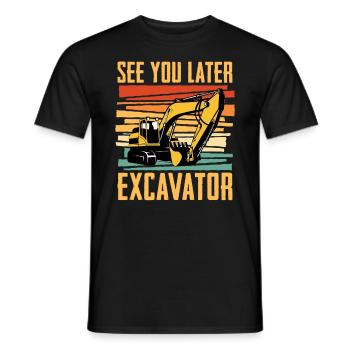 Bis Später Bagger Für Baggerfahrer - Männer T-Shirt - Schwarz - Vorne - AI Model Male 178 light (178cm)