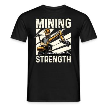 Bergbaustärke Für Baggerfahrer - Männer T-Shirt - Schwarz - Vorne - AI Model Male 178 light (178cm)