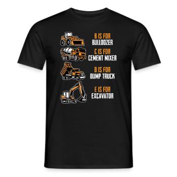 E Steht Für Bagger Für Baggerfahrer - Männer T-Shirt - Schwarz - Vorne - AI Model Male 178 light (178cm)