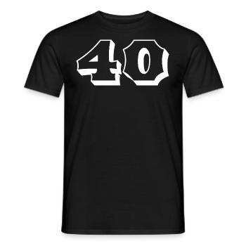 40 ans Numéro 40 Anniversaire - T-shirt homme - noir - Devant - AI Model Male 178 light (178cm)