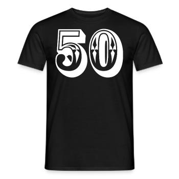 Number 50 years birthday Congratulations - Men's T-Shirt - black - Front - AI Model Male 178 light (178cm)