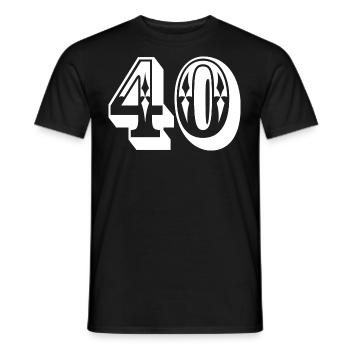 Zahl 40 Jahre Geburtstag Glückwunsch - Männer T-Shirt - Schwarz - Vorne - AI Model Male 178 light (178cm)