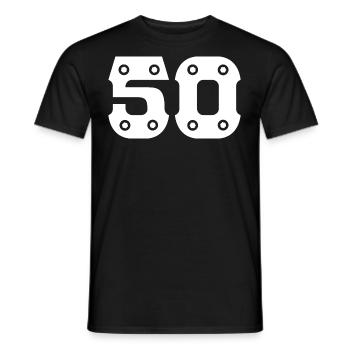 50 ans Numéro 50 Anniversaire - T-shirt homme - noir - Devant - AI Model Male 178 light (178cm)