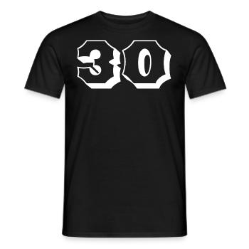 30 ans Numéro 30 Anniversaire - T-shirt homme - noir - Devant - AI Model Male 178 light (178cm)